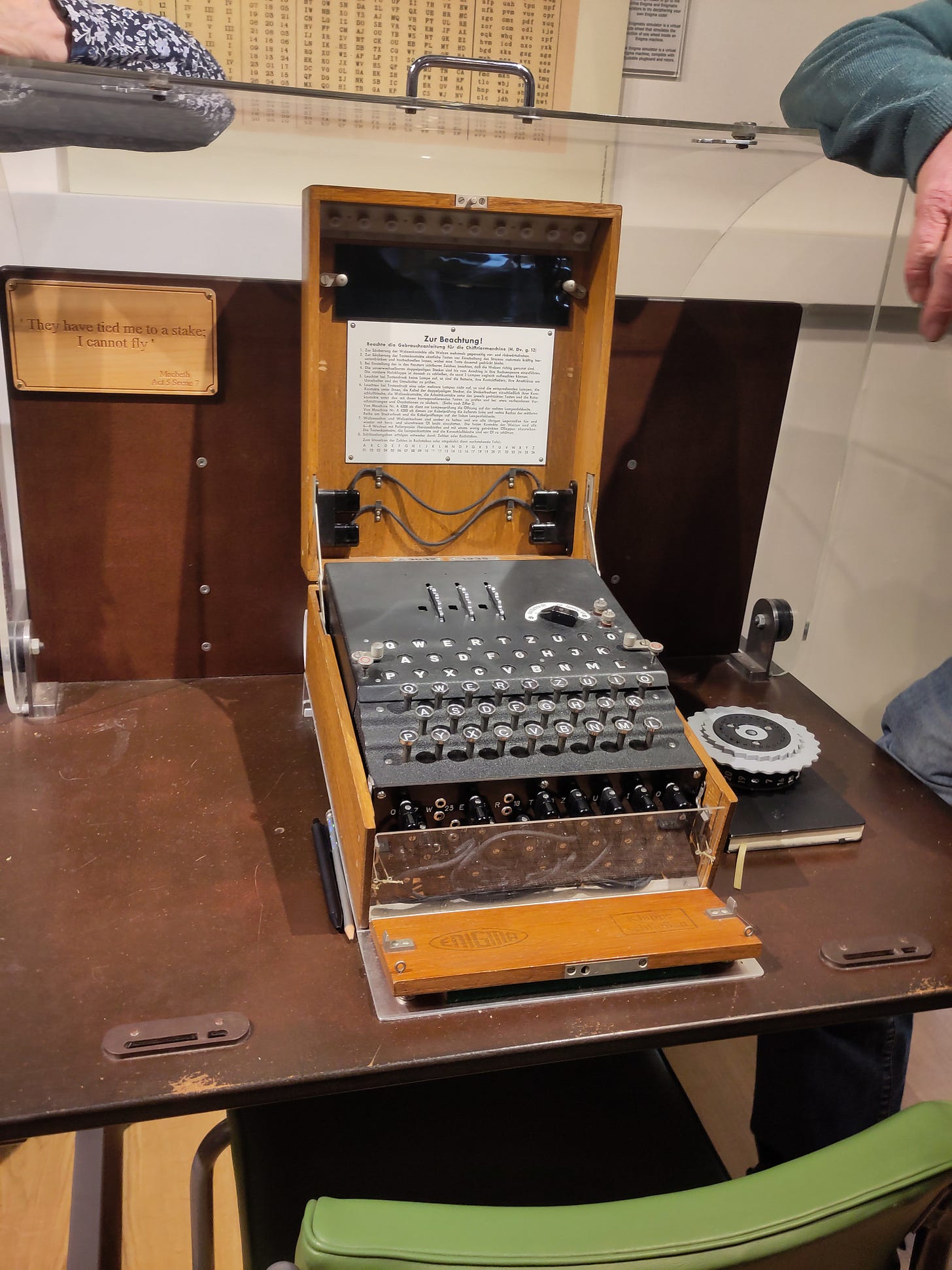 A replica of the German Enigma machine
